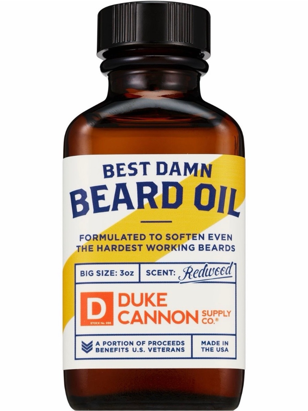 DUKE CANNON Best Damn Beard Oil Redwood Scent ~ Big Size 3 oz ~ New/Sealed